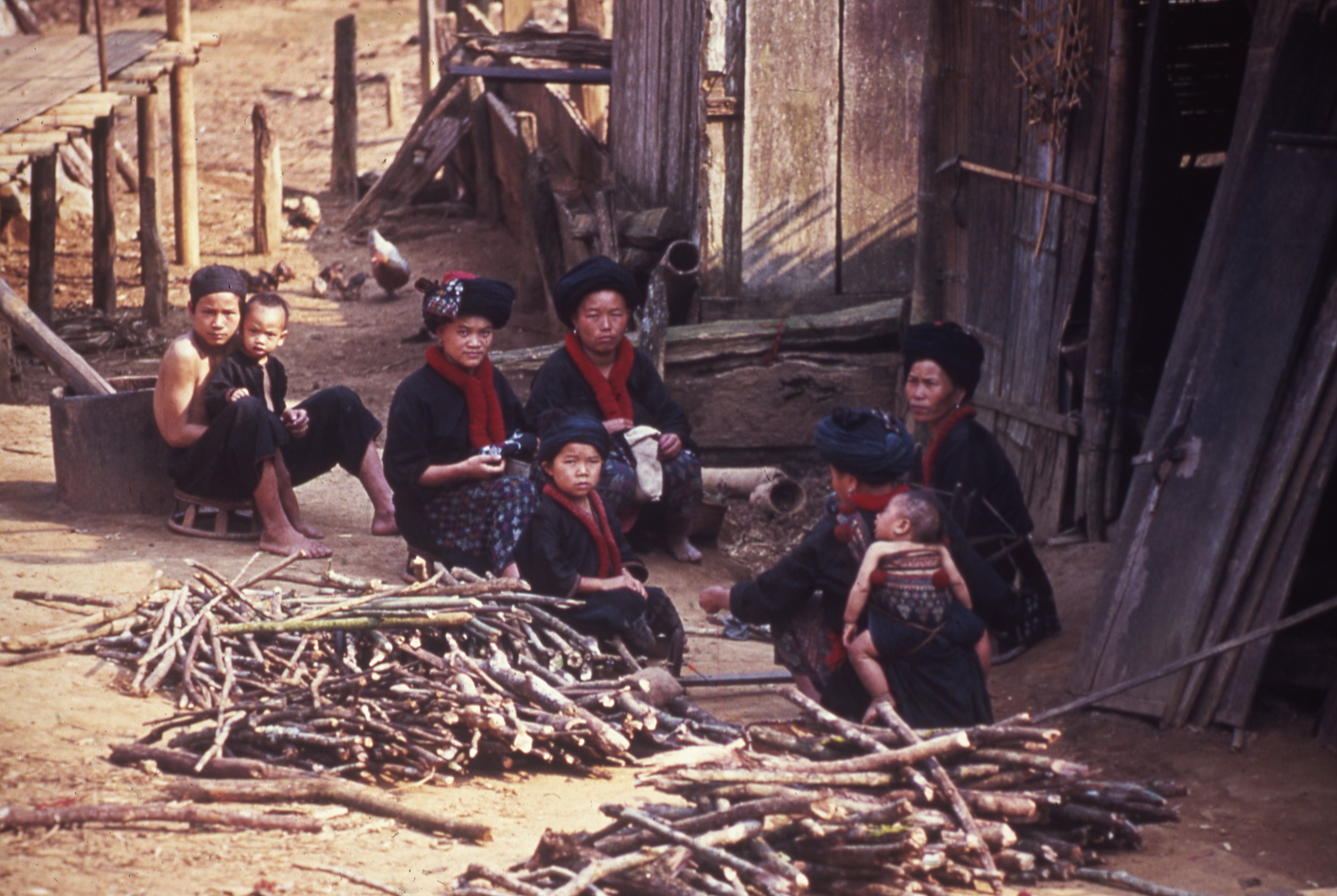 Mien refugees in northern Thailand refugee camps during 1980-1983 taken by Erica Hagen.