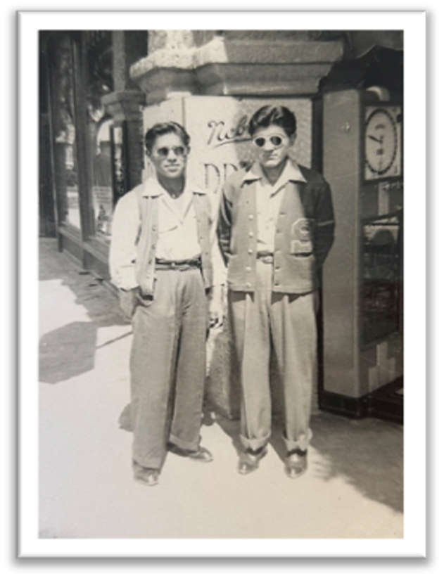 Wilbur Smith as a stylishly dressed high schooler, hanging out with a friend in Riverside.