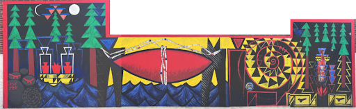 The Sun Set Twice on the People by Karuk Artists Brian Tripp and Alme Allen  photo © Maggie Peters
