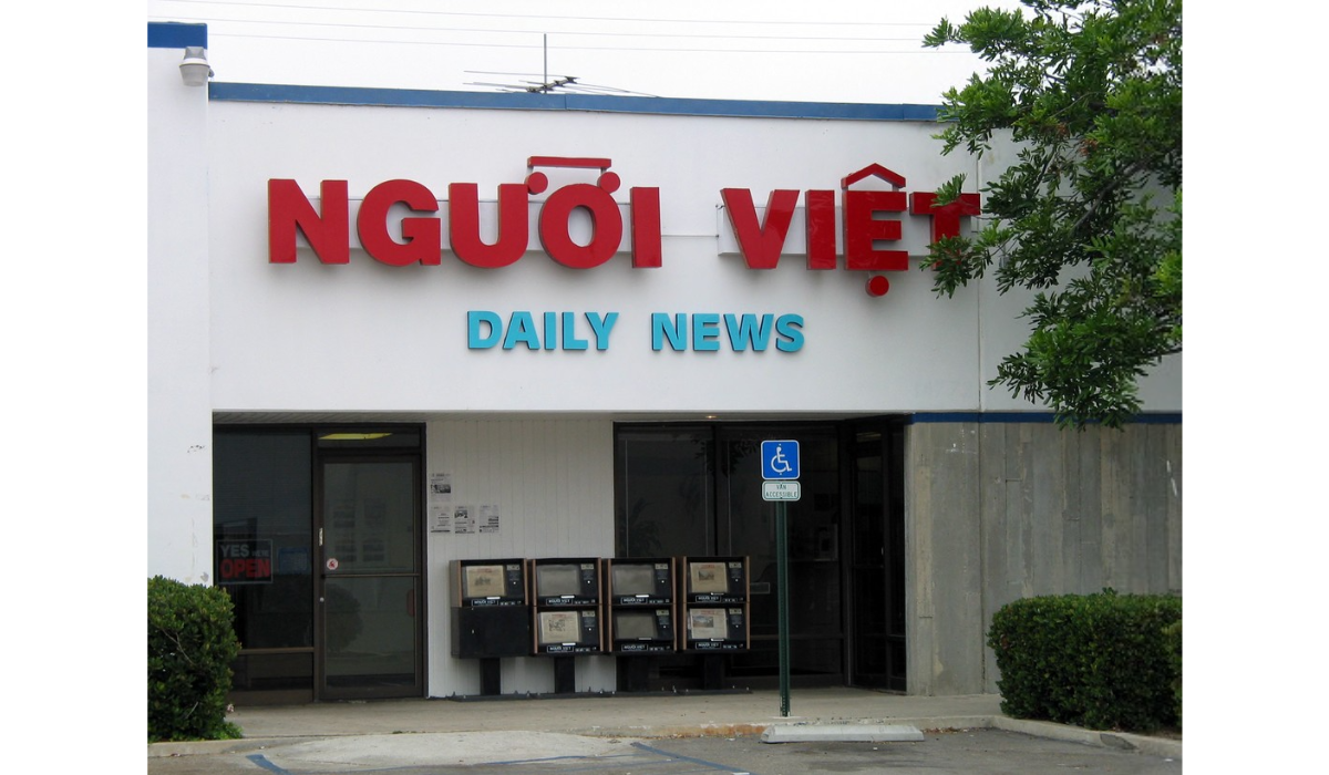 Nguoi Viet Daily News, Vietnamese language newspaper building on the corner of Bolsa and Moran