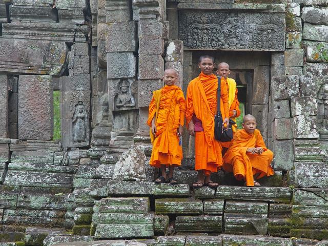 Adolescent Buddhist monks in Cambodia