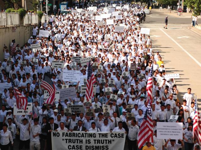 "October 5, 2009 several hundred demonstrators staged a three hour rally in front of a courthouse in Sacramento chanting, “What do we want? Case dismissed! When do we want it? Now!” (Photo Credit: Atary Xiong)"