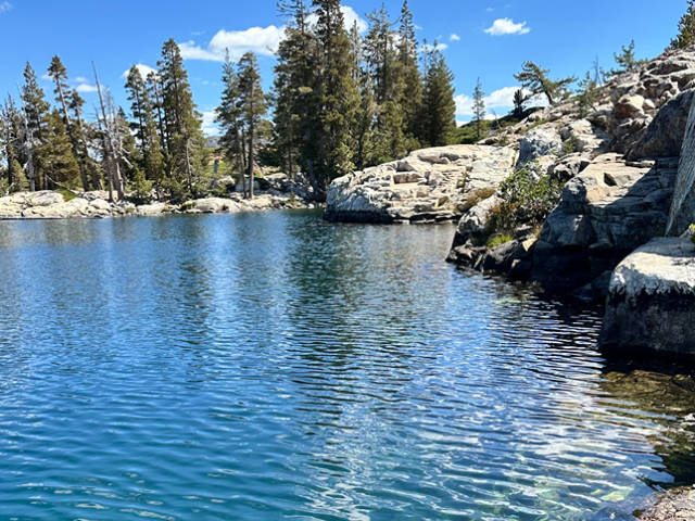 Blue water clear lakeside 
