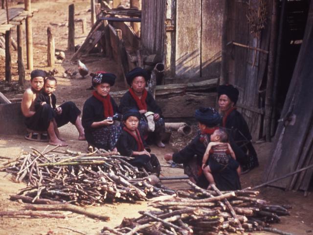Mien refugees in northern Thailand refugee camps during 1980-1983 taken by Erica Hagen.