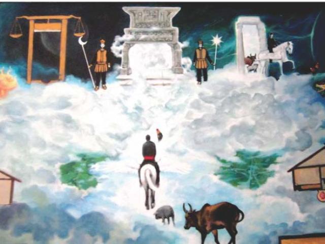 Painting of the cycle of the Hmong soul by Boonma Yang found in “What is the Hmong Soul.”