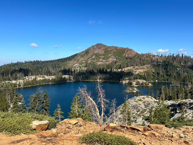 Island lake birdseye view