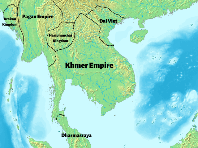 A map of the Khmer Empire