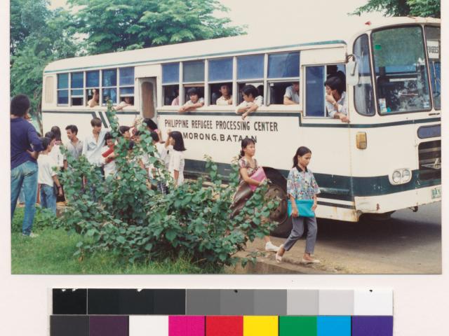 Philippine refugee processing center bus