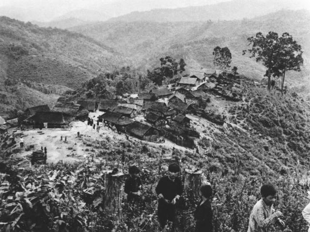 Village boys in a remote Hmong village northeast of Laos (1971)