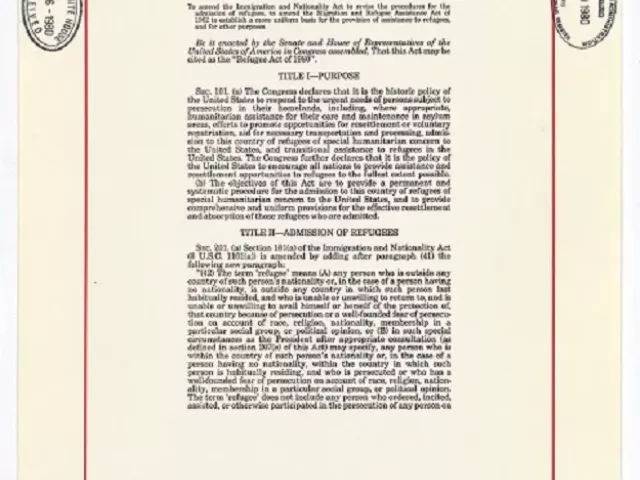 Page One of the Refugee Act of 1980