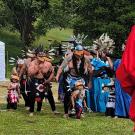  Miwok dancers in regalia. © Dean Hoaglin