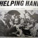 Newspaper published at Fort Chaffee, featuring President Gerald Ford welcoming Vietnamese refugees; 1975.