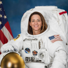 Nicole Mann, First Native Woman in Space. Photographed in full spacesuit. 