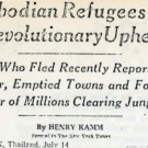 In this early New York Times article, Cambodian refugees recount their experiences with an anonymous group referring to themselves as "angka" or the organization. They describe group's terror tactics to evacuate towns and force people into labor camps.
