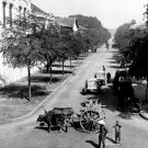 Street in Saigon, capital and commercial center of French Southeast Asian colony